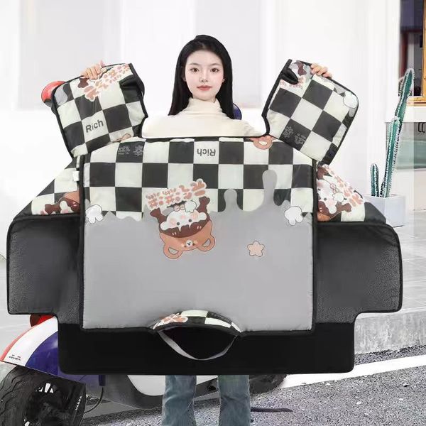 电动车挡风被冬季加绒加厚防水电瓶摩托车防风罩保暖四季通用冬款